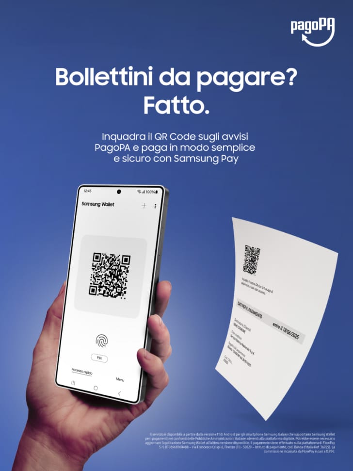 I pagamenti verso la P.A. ora si fanno anche con Samsung Wallet