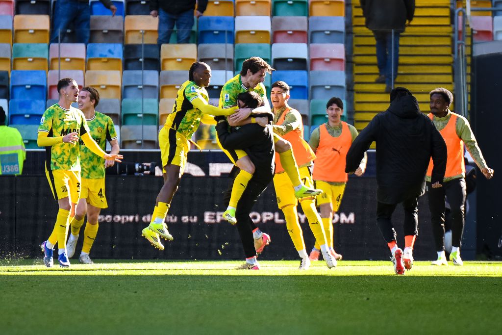 Udinese-Sassuolo 1-2, vittoria in rimonta dei neroverdi di Grosso